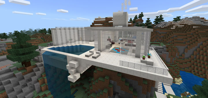 Современный Горный Дом - Карта Minecraft PE
