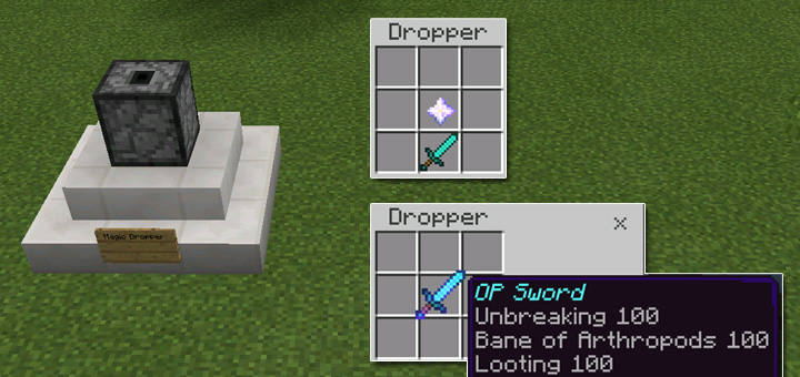Overpowered Tools With Commands - Карта Minecraft PE
