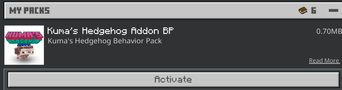 Мод: Ежики (Kuma)